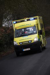 SCAS ambulance responding to a 999 call