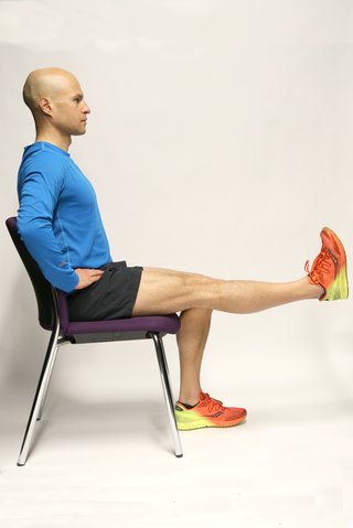 Thigh contraction leg raised
