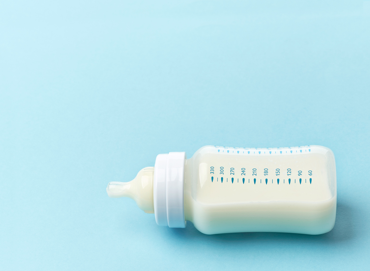 baby bottle with milk